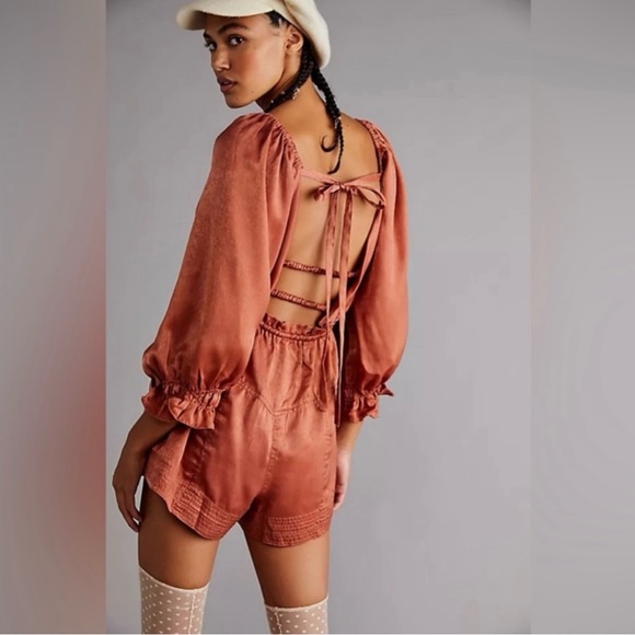Free People Cassidy Romper in Bronze - Picture 1 of 4